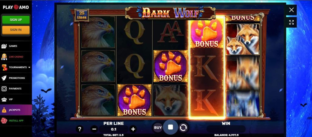 playamo casino dark wolf